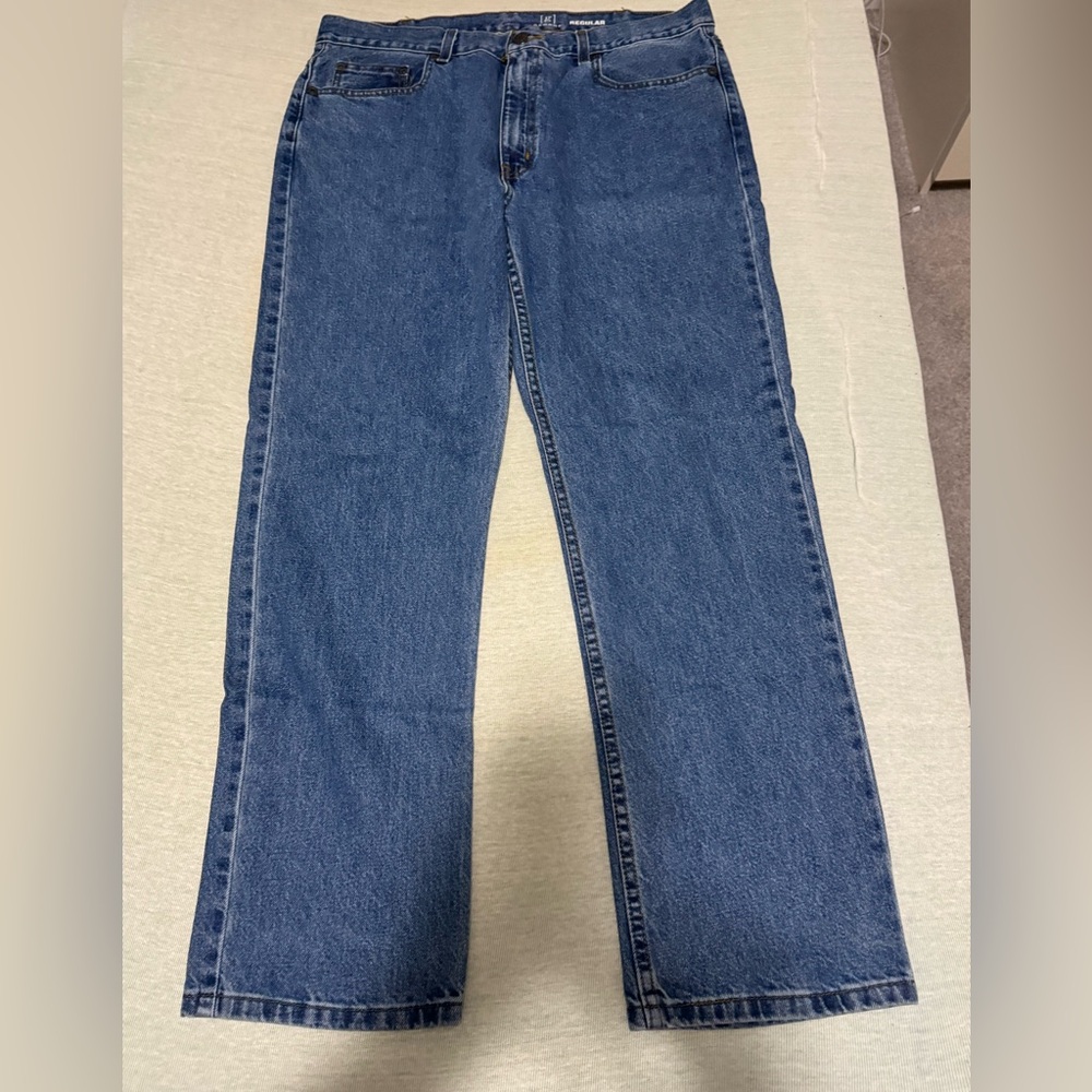 Blue straight leg jeans